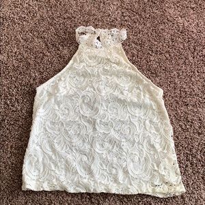 Lace white tank top